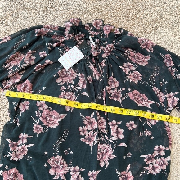 NWT! FREE PEOPLE size S forest combo feeling groovy ruffled long dress - Picture 12 of 14